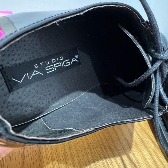 Via Spiga Men's Black patent Leather Dress Shoes size 11 - Picture 4 of 7